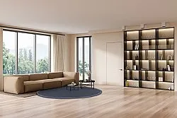 Tapete redondo (sisal) - Agave (cinza escuro)