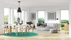 Tapete redondo (sisal) - Agave (verde esmeralda)