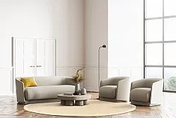 Tapete redondo (sisal) - Agave (bege/bege)