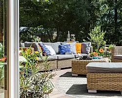 Tapete redondo - Indoor/Outdoor Kendall (cream/cinza)