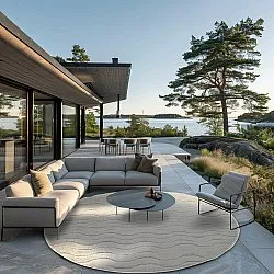 Tapete redondo - Indoor/Outdoor Baltimore (cream)