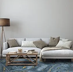 Tapete Wilton - Storm (azul/dourado)