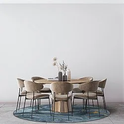 Tapete redondo - Storm (azul/dourado)