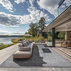 Tapete para interior e exterior - Ellstin (cinza)