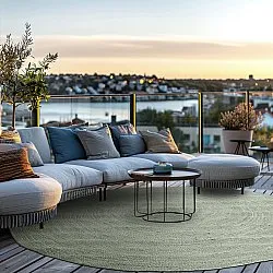 Tapete redondo de juta - Amasia (cinza)