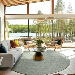 Tapete redondo de juta - Amasia (cinza)