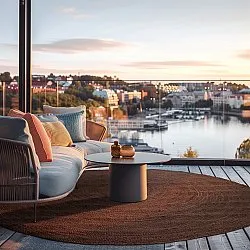 Tapete redondo de juta - Amasia (café)