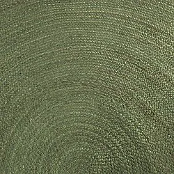Tapete redondo de juta - Amasia (verde militar)