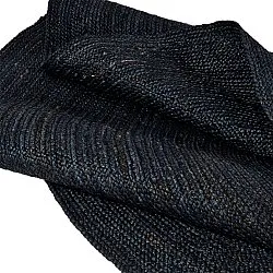 Tapete redondo de juta - Amasia (azul escuro)