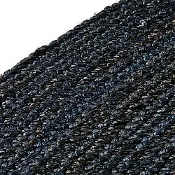 Tapete redondo de juta - Amasia (azul escuro)