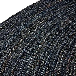 Tapete redondo de juta - Amasia (azul escuro)