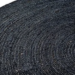 Tapete redondo de juta - Amasia (azul escuro)