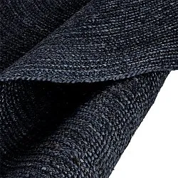 Tapete redondo de juta - Amasia (azul escuro)