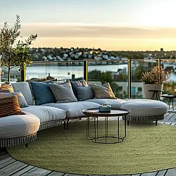 Tapete redondo de juta - Amasia (azeitona)