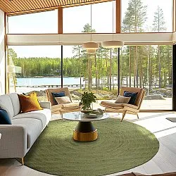 Tapete redondo de juta - Amasia (azeitona)