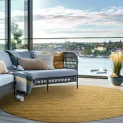 Tapete redondo de juta - Amasia (laranja)