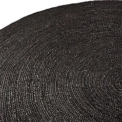 Tapete redondo de juta - Amasia (preto)