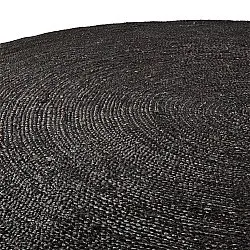 Tapete redondo de juta - Amasia (preto)