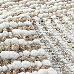 Tapete de juta - Bally Jute/wool Bubble (natureza/branco)