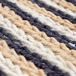 Tapete de juta - Howrah Braided Jute (natural/branco/preto)