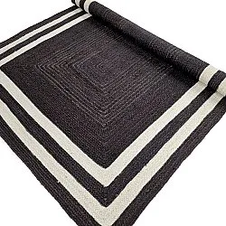 Tapete de juta - Jessore (taupe escuro/branco)