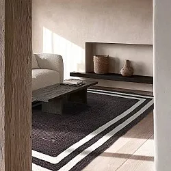 Tapete de juta - Jessore (taupe escuro/branco)