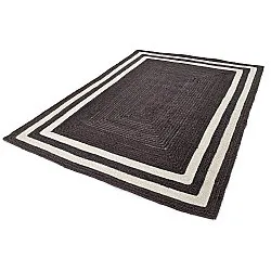 Tapete de juta - Jessore (taupe escuro/branco)
