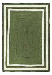 Tapete de juta - Jessore (verde militar/branco)