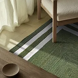 Tapete de juta - Jessore (verde militar/branco)