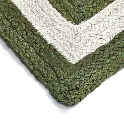 Tapete de juta - Jessore (verde militar/branco)
