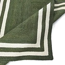 Tapete de juta - Jessore (verde militar/branco)