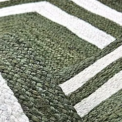 Tapete de juta - Jessore (verde militar/branco)