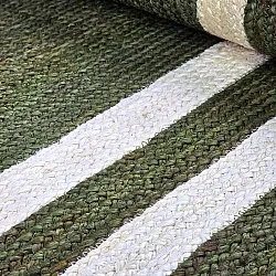Tapete de juta - Jessore (verde militar/branco)