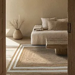 Tapete de juta - Jessore (natureza/branco)