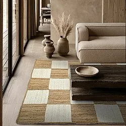 Tapete de juta - Khulna (natureza/branco)