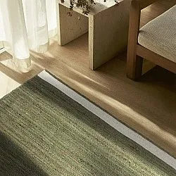 Tapete de juta - Senaki (verde militar/branco)