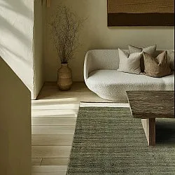 Tapete de juta - Senaki (verde militar/branco)