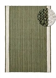 Tapete de juta - Senaki (verde militar/branco)