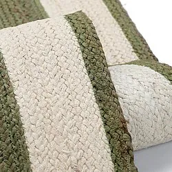 Tapete de juta - Senaki (verde militar/branco)