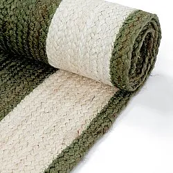 Tapete de juta - Senaki (verde militar/branco)