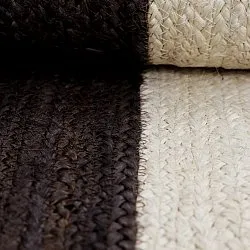 Tapete de juta - Senaki (taupe escuro/branco)