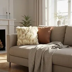 Capa de Almofada - Clara (branco/bege)