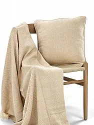 Capa de Almofada - Denisa Fishbone (bege/branco)