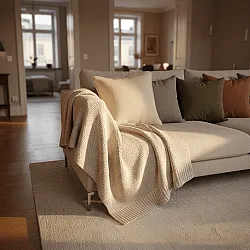 Capa de Almofada - Denisa Fishbone (bege/branco)