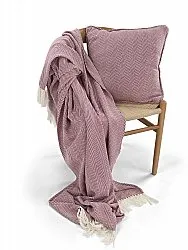 Capa de Almofada - Denisa Fishbone (vermelho/branco)