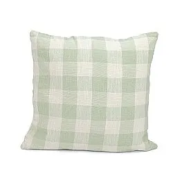 Capa de Almofada - Isela check cotton cushion cover (creme/verde claro)
