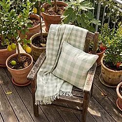 Capa de Almofada - Isela check cotton cushion cover (creme/verde claro)
