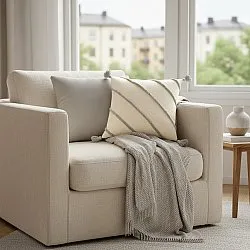 Capa de Almofada - Montreux (off white/cinza)