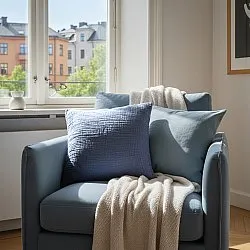 Capa de Almofada - Vanja (azul escuro)