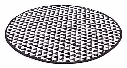 Runda mattor - Lindby (preto/branco)